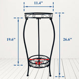 2Pack Plant Stand Indoor Outdoor, 2 Tier 26.6" Tall Metal Potted Holder Rack