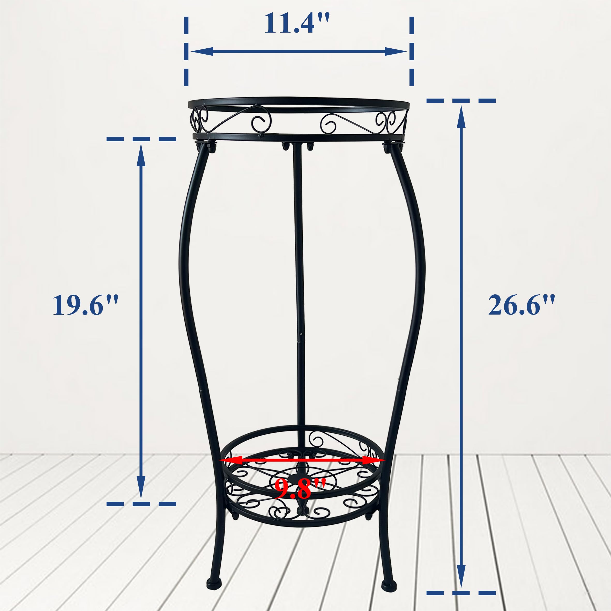 Casimir 2-Tier Elegant Metal Plant Stand – 26.6” Flower Rack