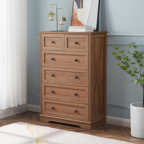 7 Drawer Dresser, Farmhouse Dresser Chest of Drawer for Bedroom