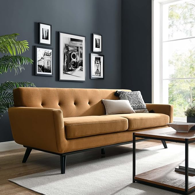 Engage Performance Velvet Loveseat, Gray