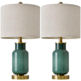 21.25" Table Lamp Set of 2 Modern Lamp for Living Room Glass Nightstand Lamp