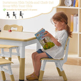 Toddler Table and Chairs Set for 4, 47.2''L x 23.6''W Kids Study Table and Chair Set,