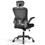 Mesh Computer Office Chair, High Back Ergonomic Desk Chair with Flip-up Armrests and Adjustable Headrest