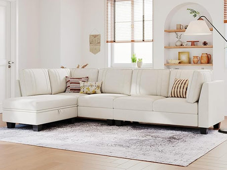 4 Seater Sectional Sofa with Reversible Chaise, Velvet L Shaped Sofa Sectional Couch