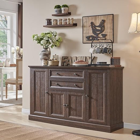 Sideboard Buffet Cabinet with Storage, 58'' Large Coffee Bar Stroage Cabinet