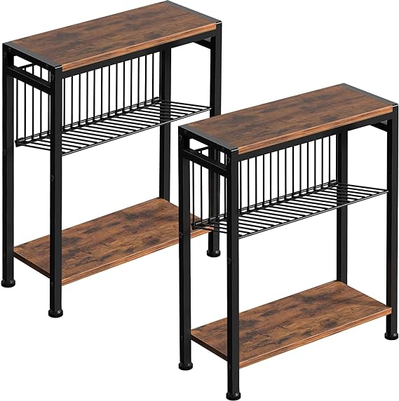 SlimFit 3-Tier Snack & Side Table with Magazine Rack