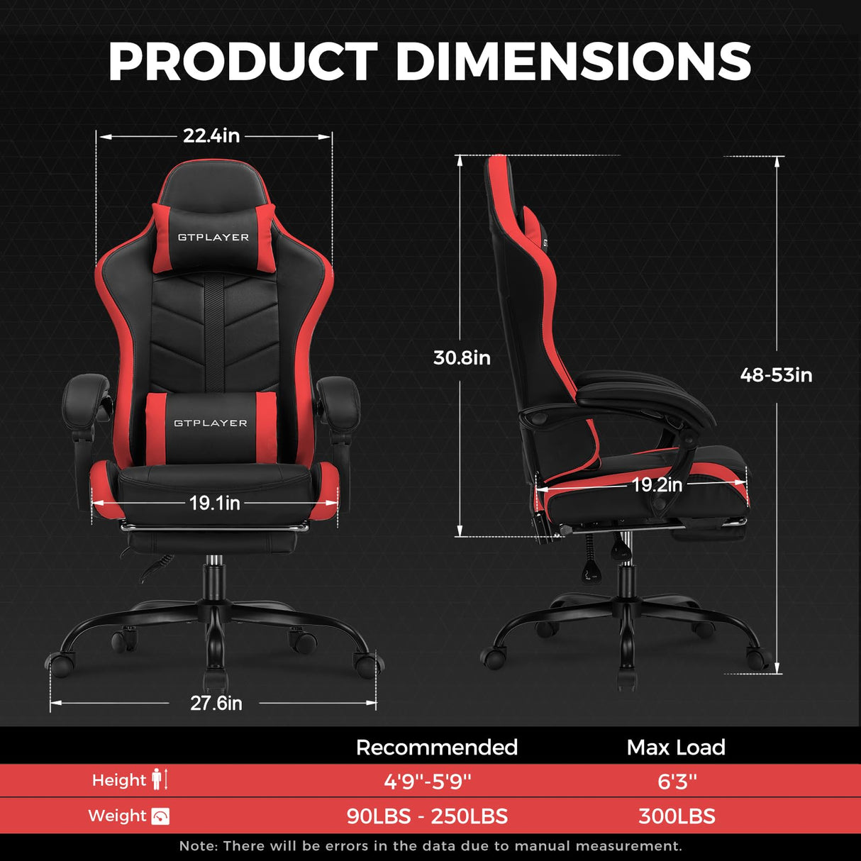 Ergonomic Gaming Chair with Footrest and Lumbar Support