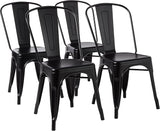 Metal Dining Chairs, Dark Grey, 1 Count (Pack of 4)