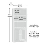 Cottage Road Library with Doors/book shelf, L: 29.29" x W: 13.98" x H: 71.5