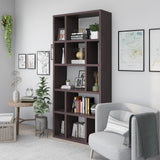 Zevv Modern 9 Open Shelves Vertically/Horizontally Display Shelf, Cappuccino