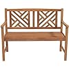 Patio Wooden Bench, 4 Ft Foldable Bench, Two Person Loveseat Chair