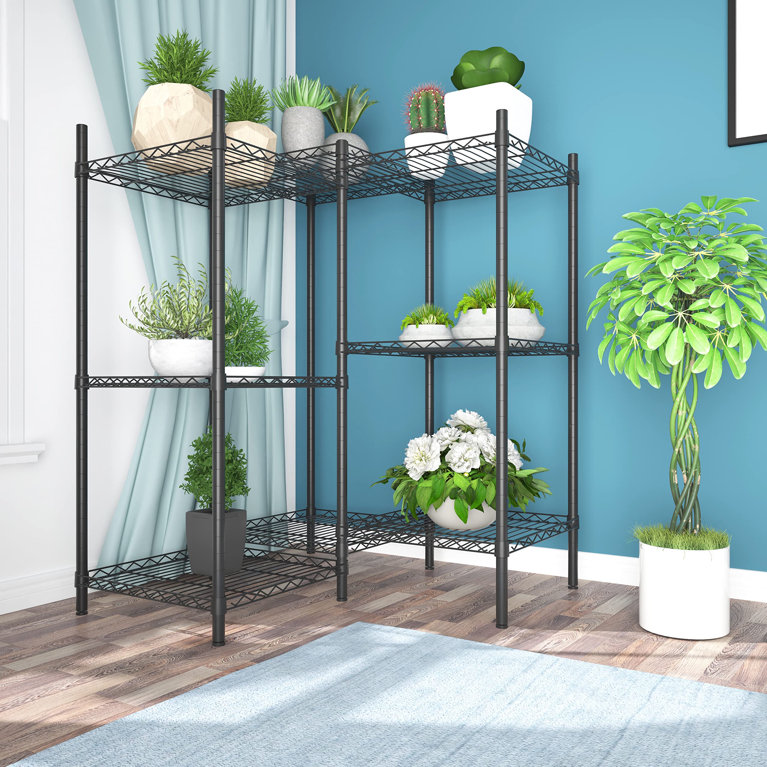 8-tier heavy-duty metal plant rack for gardens and balconies