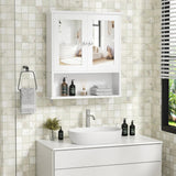 Bathroom Cabinet with Mirror, Wood Medicine Cabinet with Adjustable Shelf