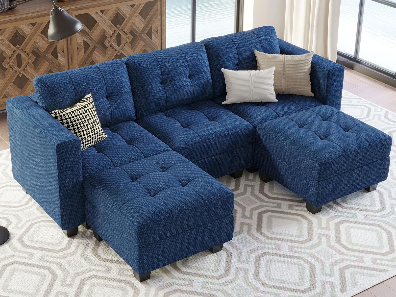 Modular Sectional Sofa Couch with Double Chaises U Shaped Sectional Sofa