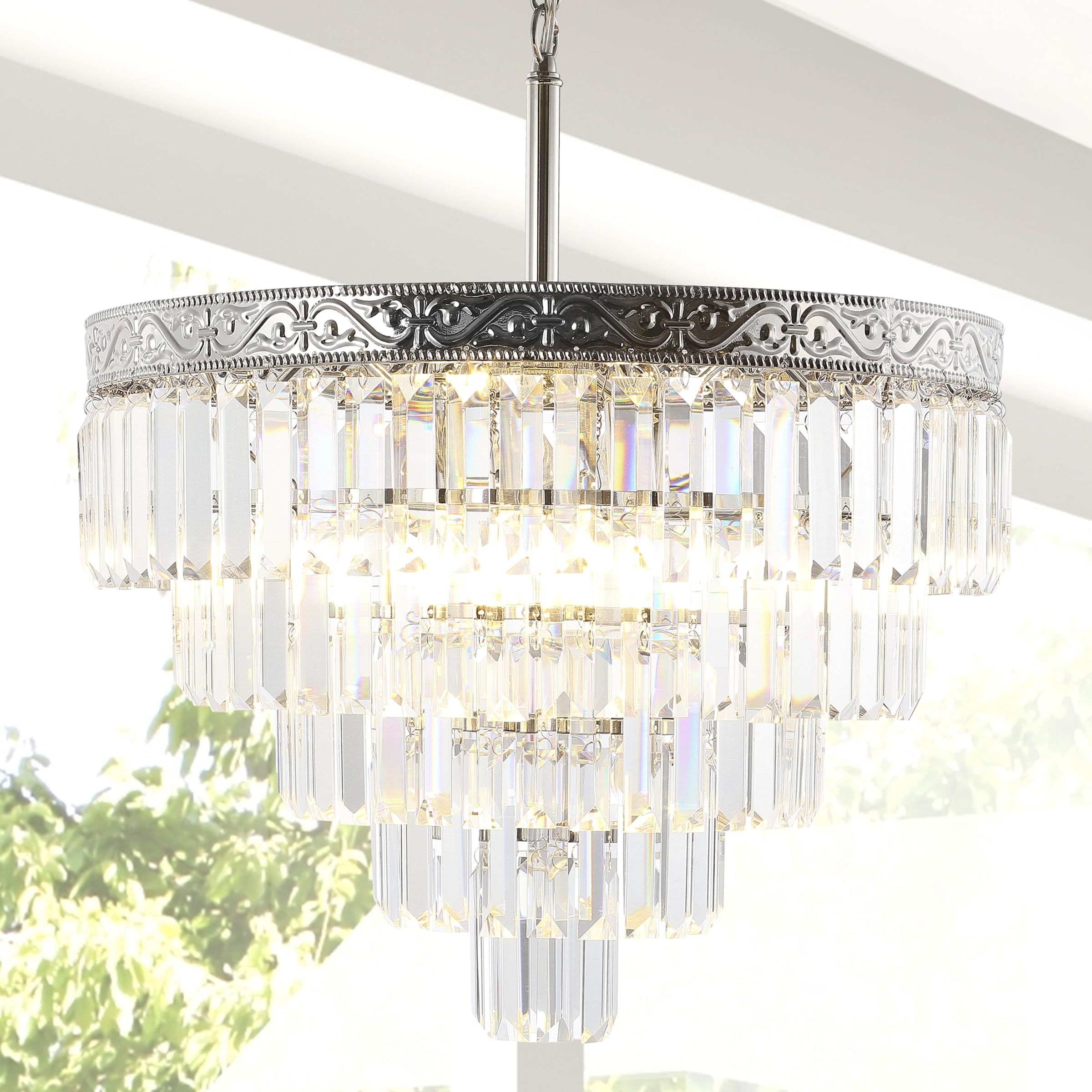 JYL9007A Wyatt 20" 4-Light Crystal LED Chandelier Contemporary,Classic