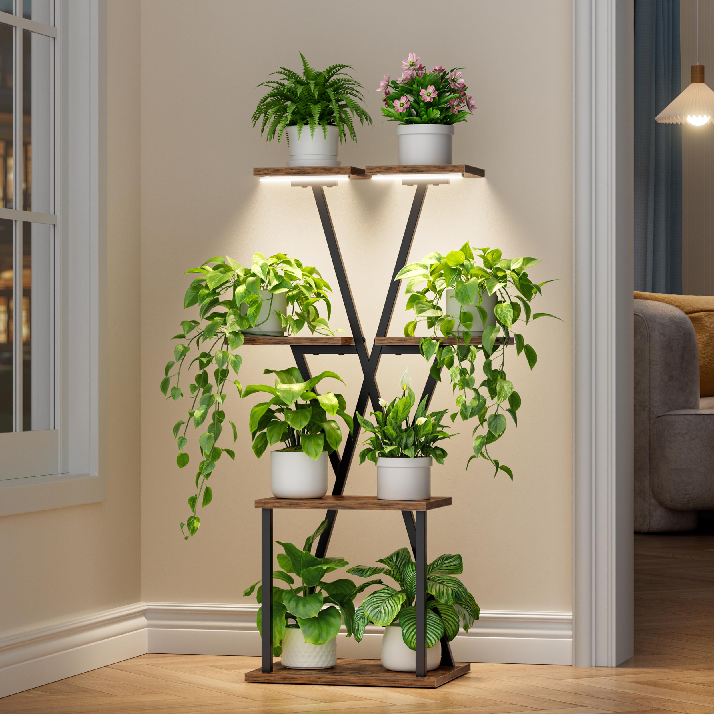 Corner Plant Stand with Grow Lights – 39” Indoor Shelf for Plants