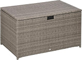 113 Gallon Deck Box, Rattan Outdoor Storage Box, Waterproof Storage Container for Indoor