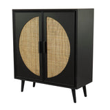 Bohemian Wood, Accent Cabinet 36" x 16" x 43", Black