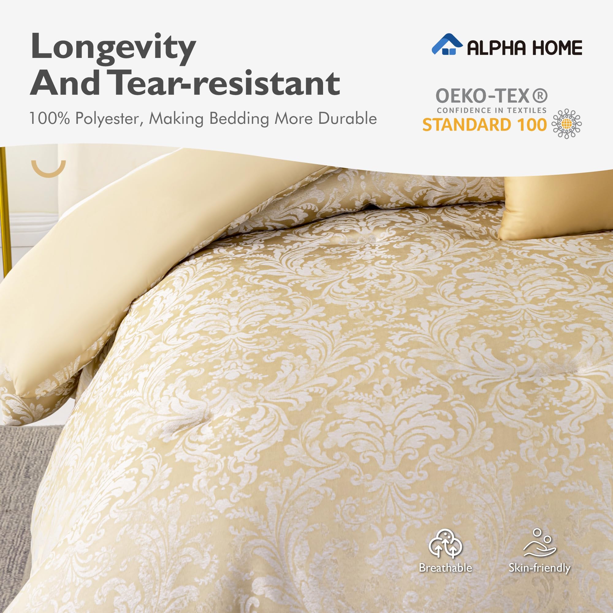 Queen Jacquard Comforter Set - 5 Piece