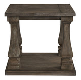 Modern Country Rectangular End Table, Weathered Brown