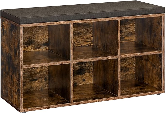 Shoe Bench, Shoe Storage Organizer with 6 Compartments