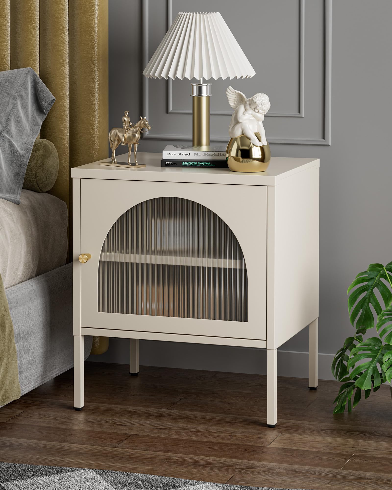 Nightstand Set of 2 - Mid-Century Modern White Night Stands