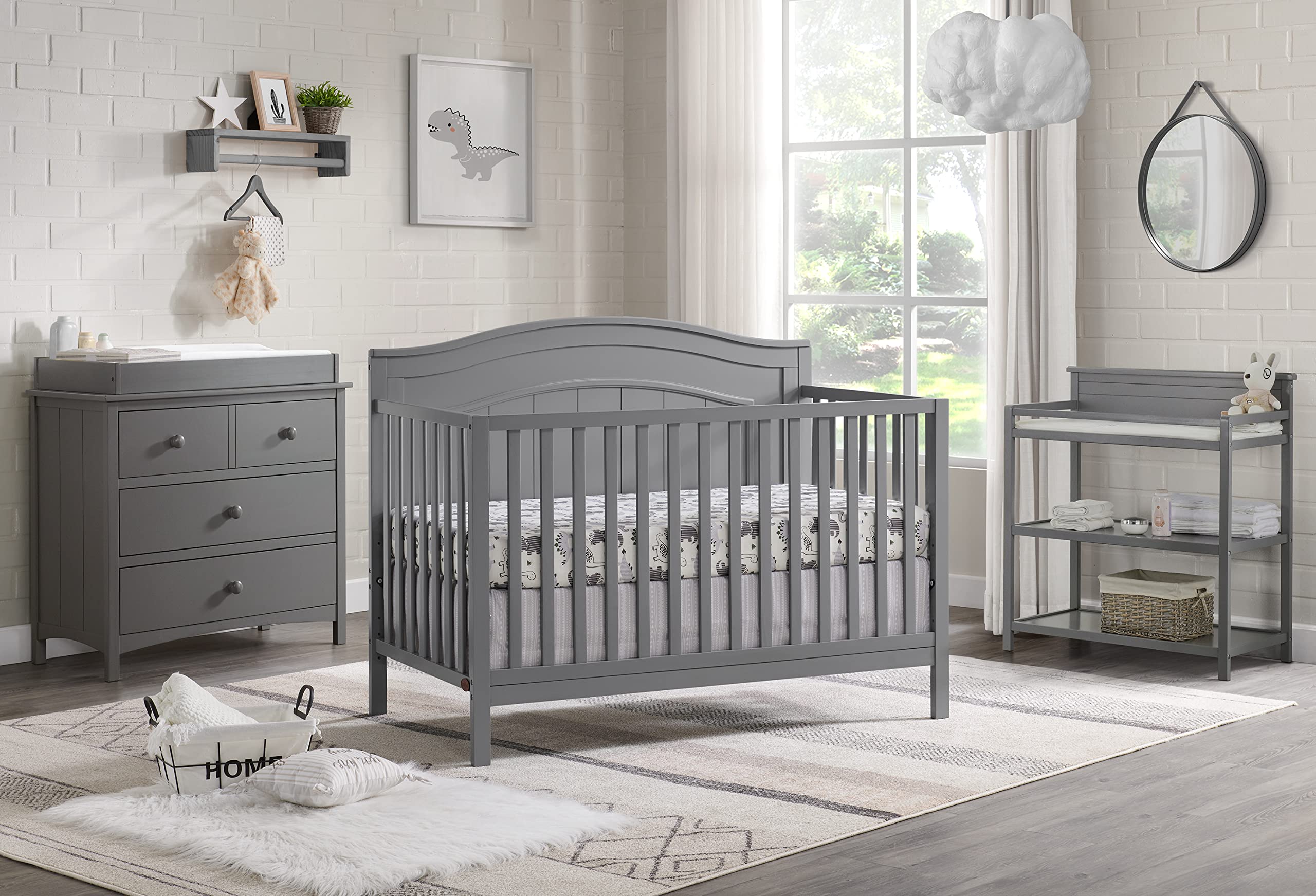 Nolan 4-in-1 Convertible Crib, Dove Gray, GreenGuard Gold Certified