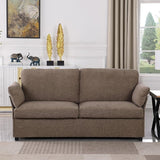 Loveseat Sofa, 70" White Modern Sofa Couch, Chenille Fabric Comfy Couches