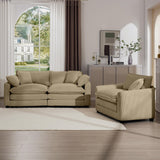 Modern Living Room Sofa Two-Piece Set, Ergonomic Design with Soft Fabric