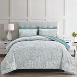 Boho Comforter Set King, 7 Pieces Bed in a Bag Comforter Boho Paisley Pattern Bedding