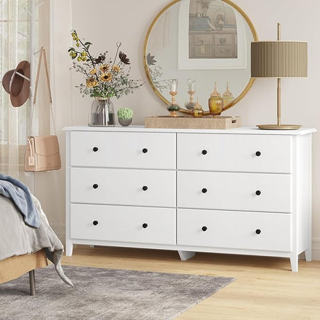 White Dresser for Bedroom, 27.5''W Dresser with 3 Drawers, Modern Chest of Drawers