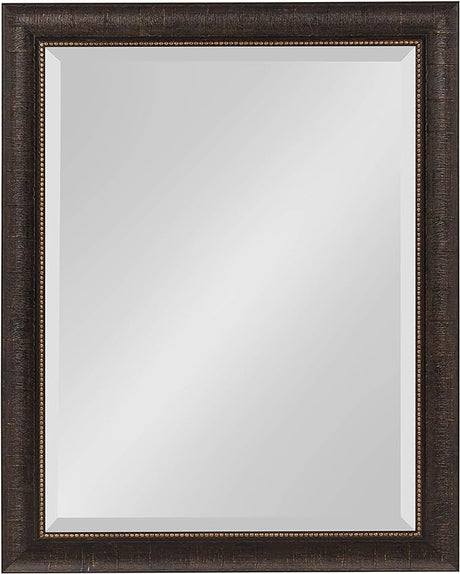 Aldridge Framed Decorative Rectangle Wall Mirror, 22 x 28, Bronze