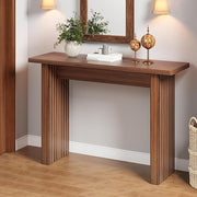 Fluted Entryway Console Table, Wooden Rectangular Sofa Table Entryway Tablefor