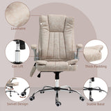 High Back Vibration Massage Office Chair with Heat - Cream White