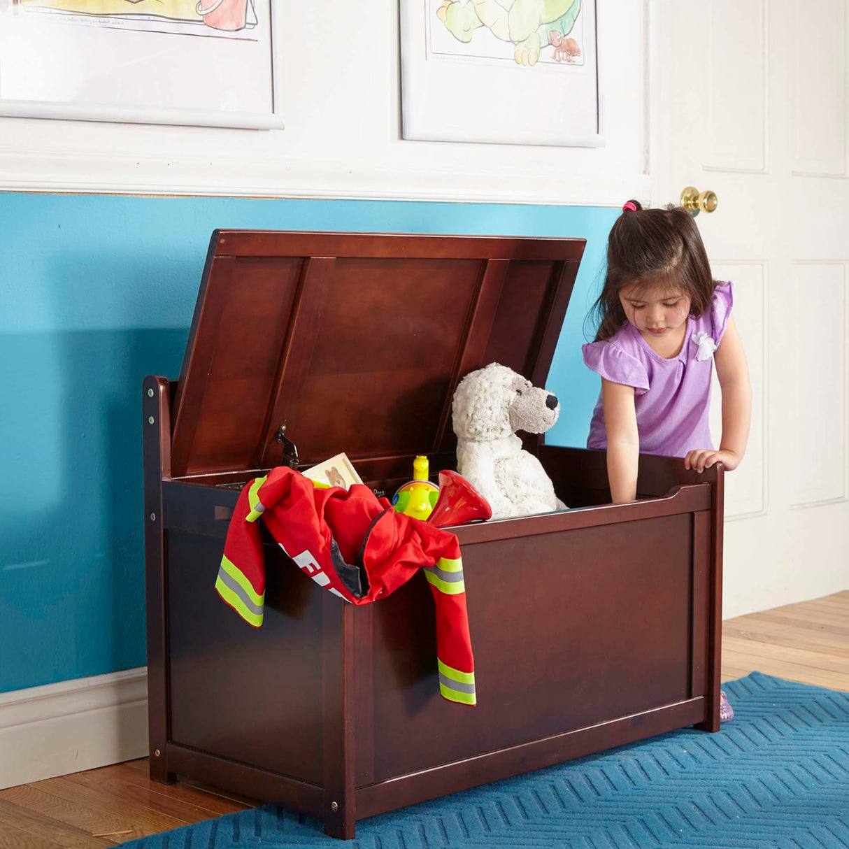 Wooden Toy Chest - Espresso