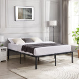 16" Queen Size Tall Metal Platform Bed Frame,Heavy Duty Steel Slat/Easy Assembly Mattress