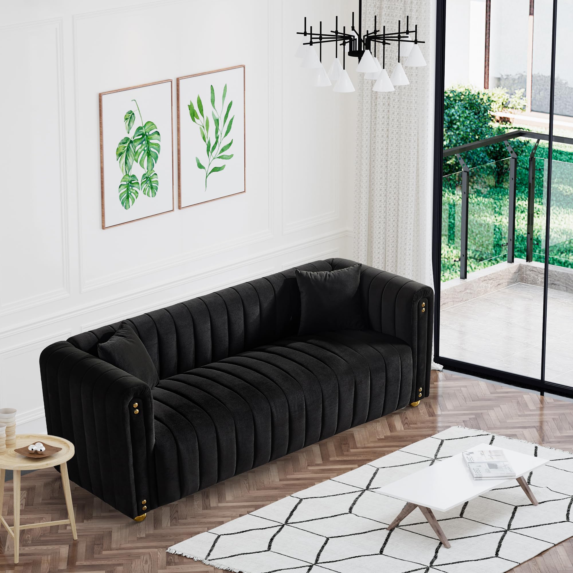 80" Inch Velvet Futon Sofa for Living Room