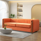 84" Velvet Couch, Modern Sofa Couch with 3 Seater,Velvet Sofa with Soft Armrest