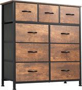 9 Drawers Fabric Dresser - Storage Tower Organizer Unit for Living Room, Closets