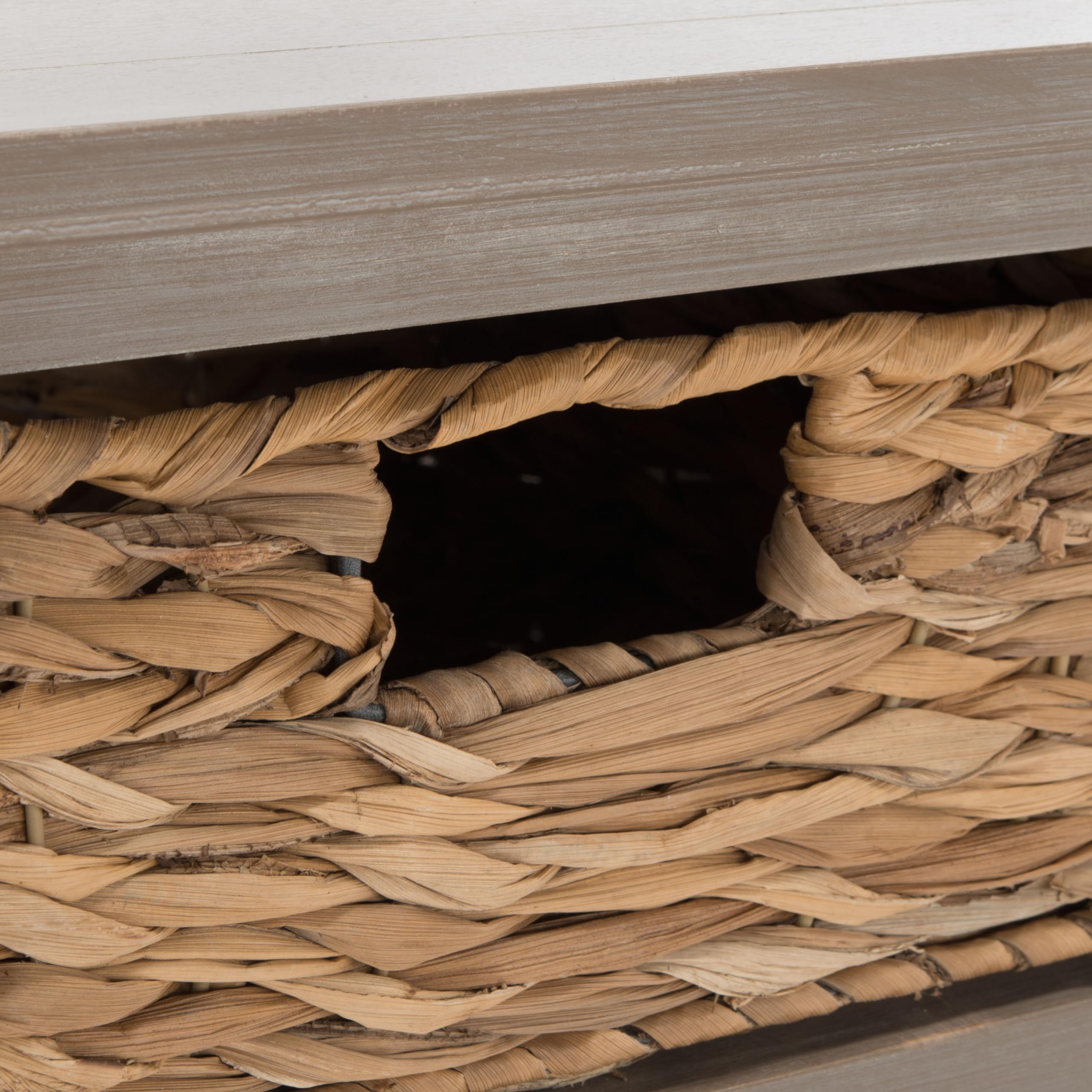 Home Collection Christa Vintage White 3-Drawer Storage Console Table