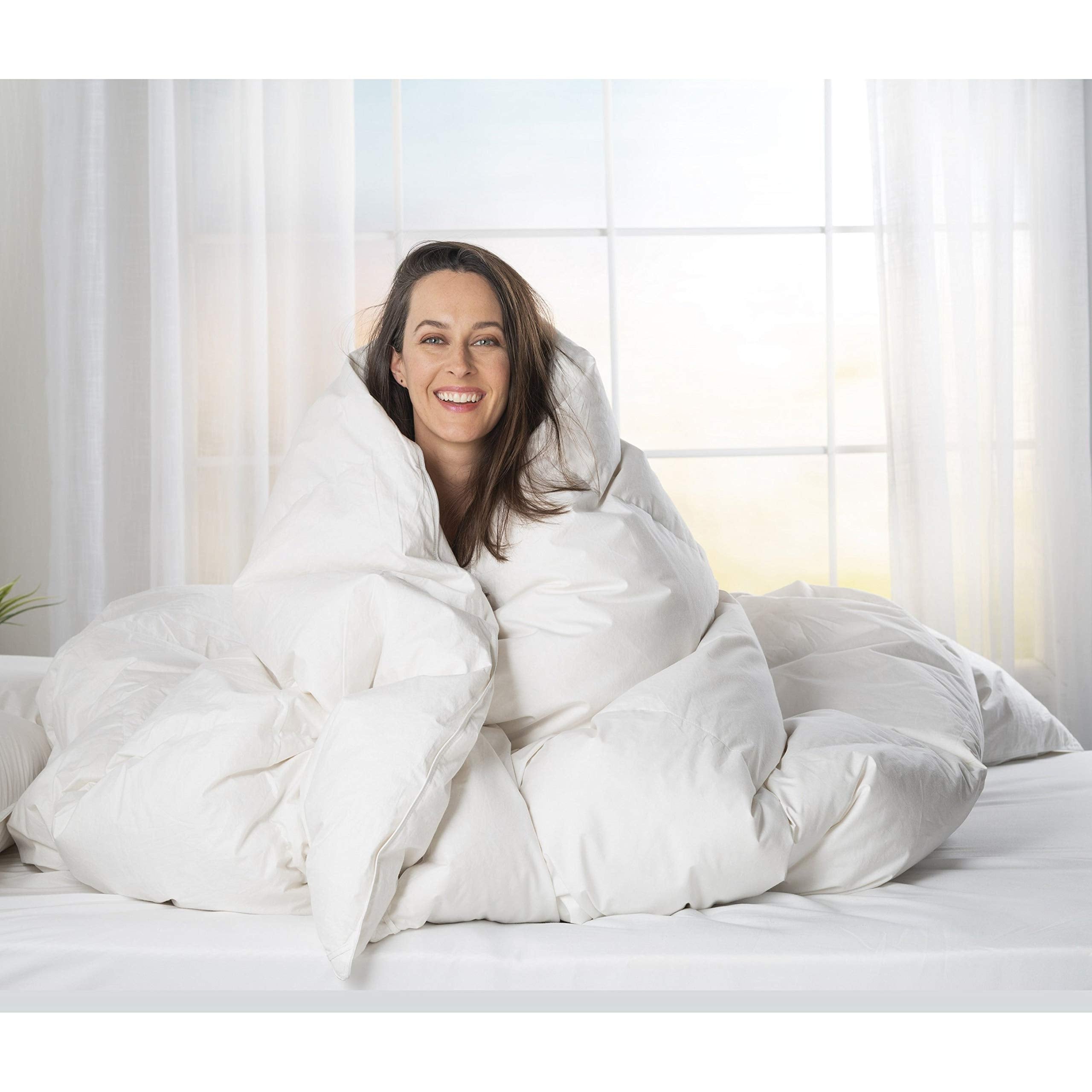Goose Down White Comforter - Made in USA - 100% Egyptian Cotton Cover