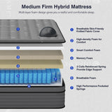 Queen Size Mattress, 14 Inch Hybrid Queen Mattress in a Box with Memory Foam