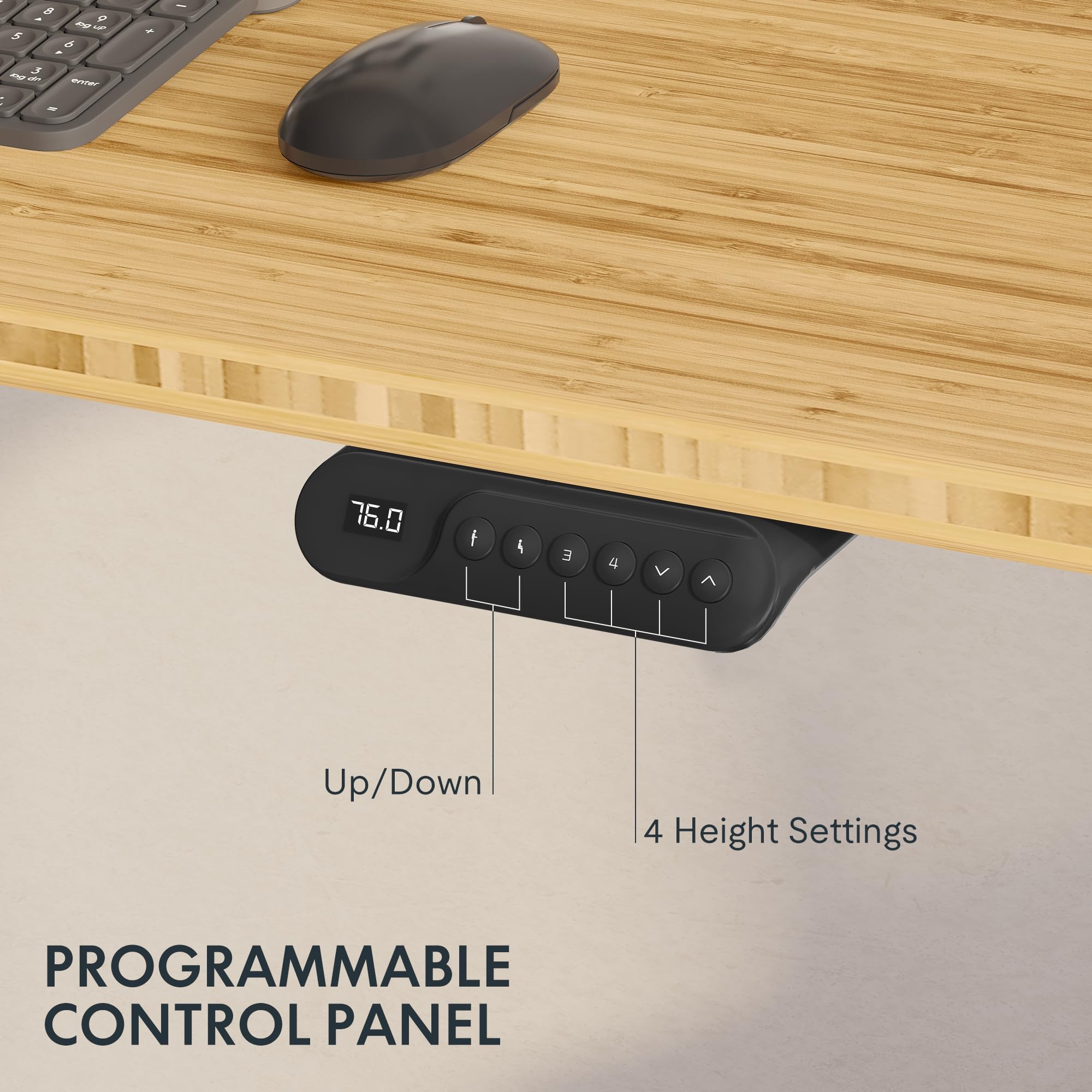 Pro Bamboo 3 Stages Dual Motor Electric Standing Desk 55x28 Inches