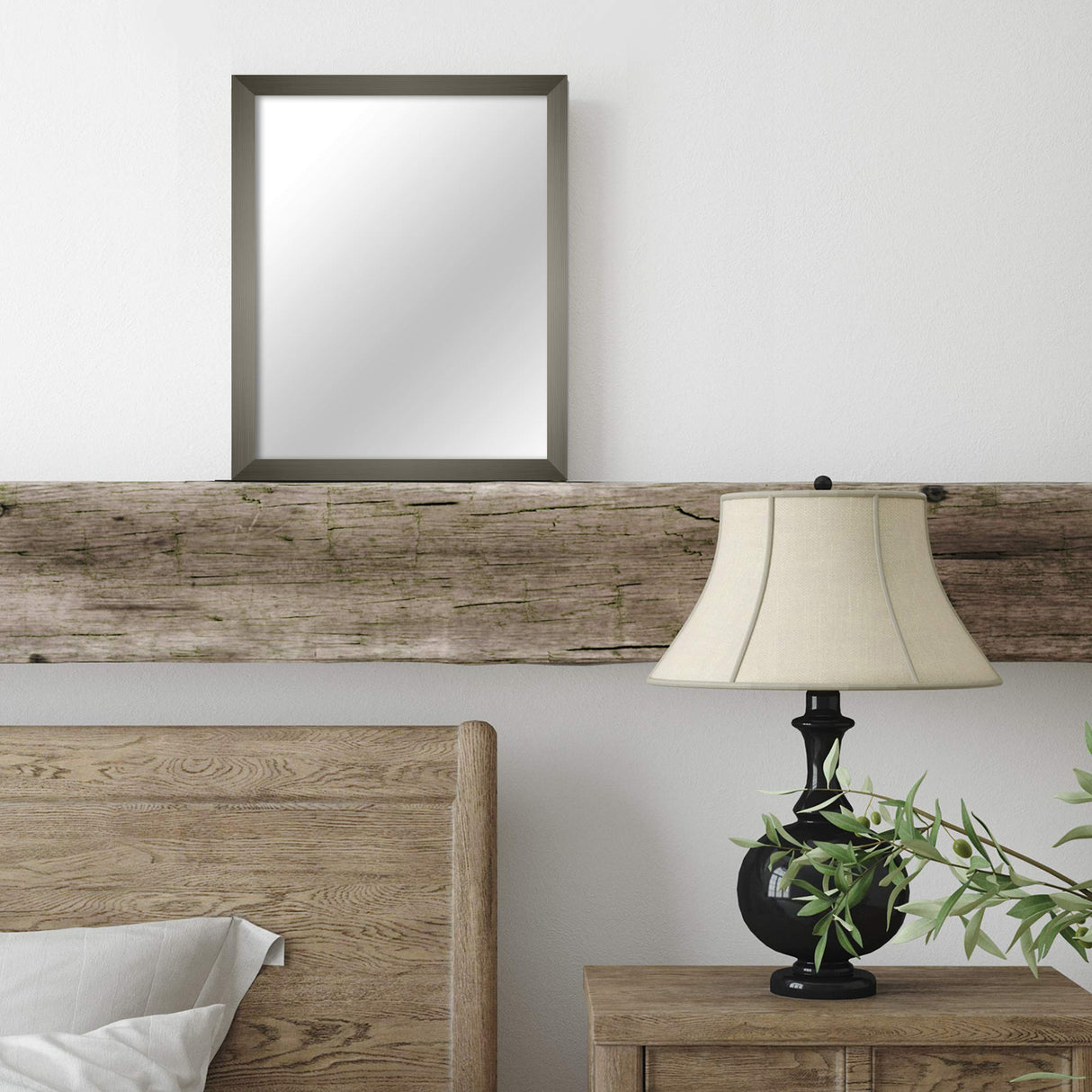 "Beckett Rectangular Grey Framed Mirror, 11"" x 14""" (MI-100_gr_11x14)