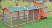 10' ft Wood Chicken Coop Backyard Hen Run House Chicken 6 Nesting Box & Run