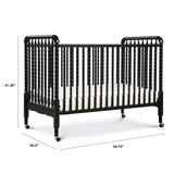 DaVinci Jenny Lind 3-in-1 Convertible Crib in Ebony, Removable Wheels, Greenguard Gold Certified