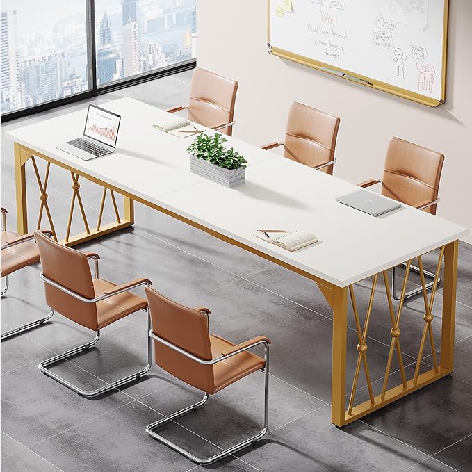 6.5 ft Conference Table, 78.7-Inch Rectangle Meeting Room Table Seminar Table