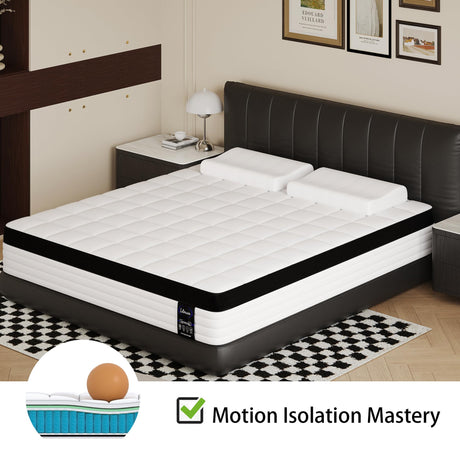 Full Size Mattress, 10 Inch Hybrid Full Mattress, Medium Firm Mattress with Memory