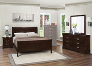 Louis Philippe 4-piece Bedroom Set Queen Size Traditional Wooden Sleigh Bed Frame