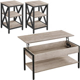 Lift Top Coffee Table Set of 3 for Living Room, Lift Up Center Table w/Hidden Storage